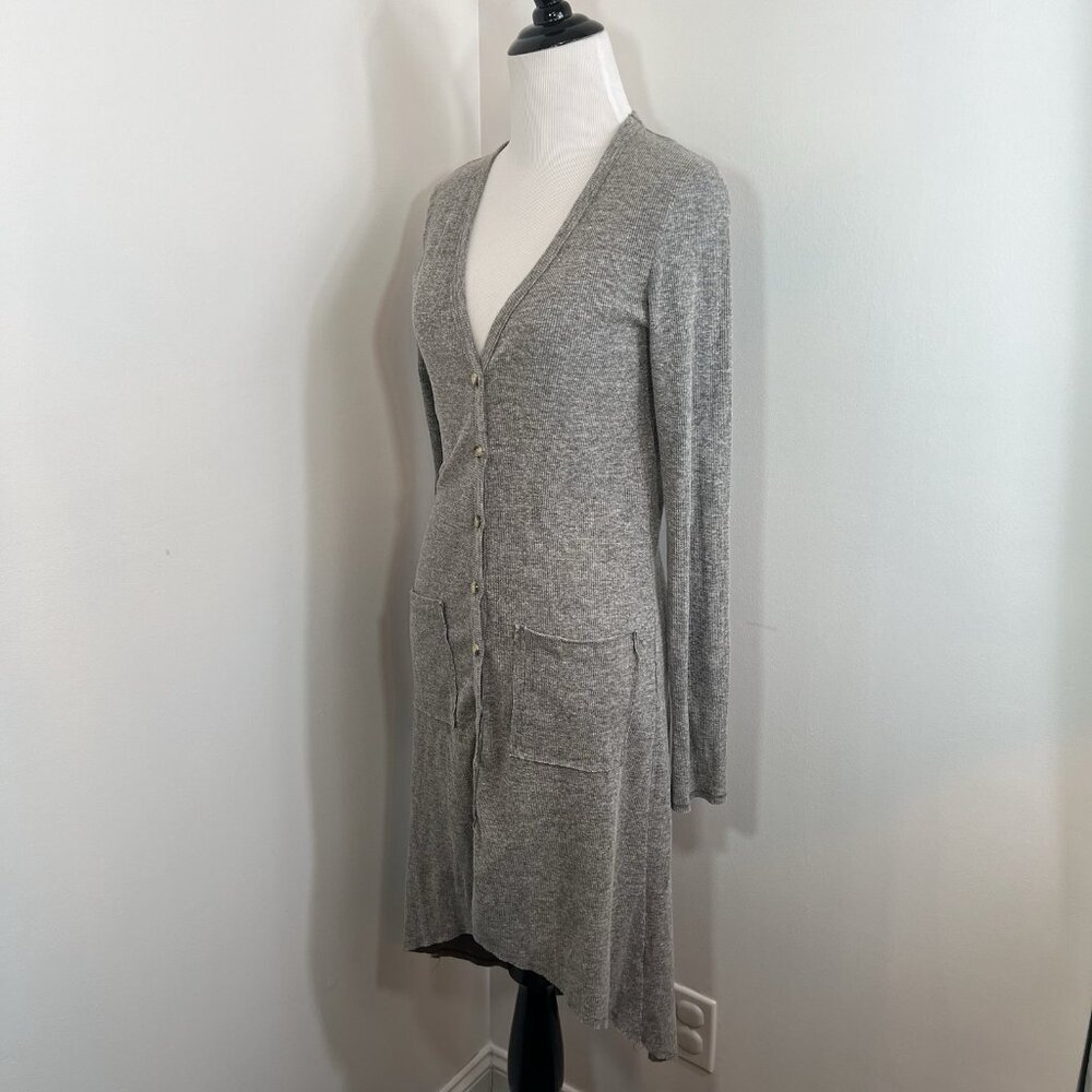 Wishlist cardigan Long Ribbed Sweater Size S High Low Minimalist Lagenlook - Picture 3 of 13